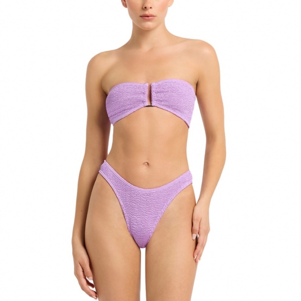 Bond-Eye Blake Crinkle Bandeau Bikini‎ Top Lilac Shimmer BOUND562M One Size OS